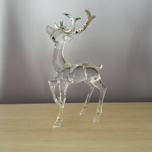 Elegant Clear Acrylic Reindeer Figurine